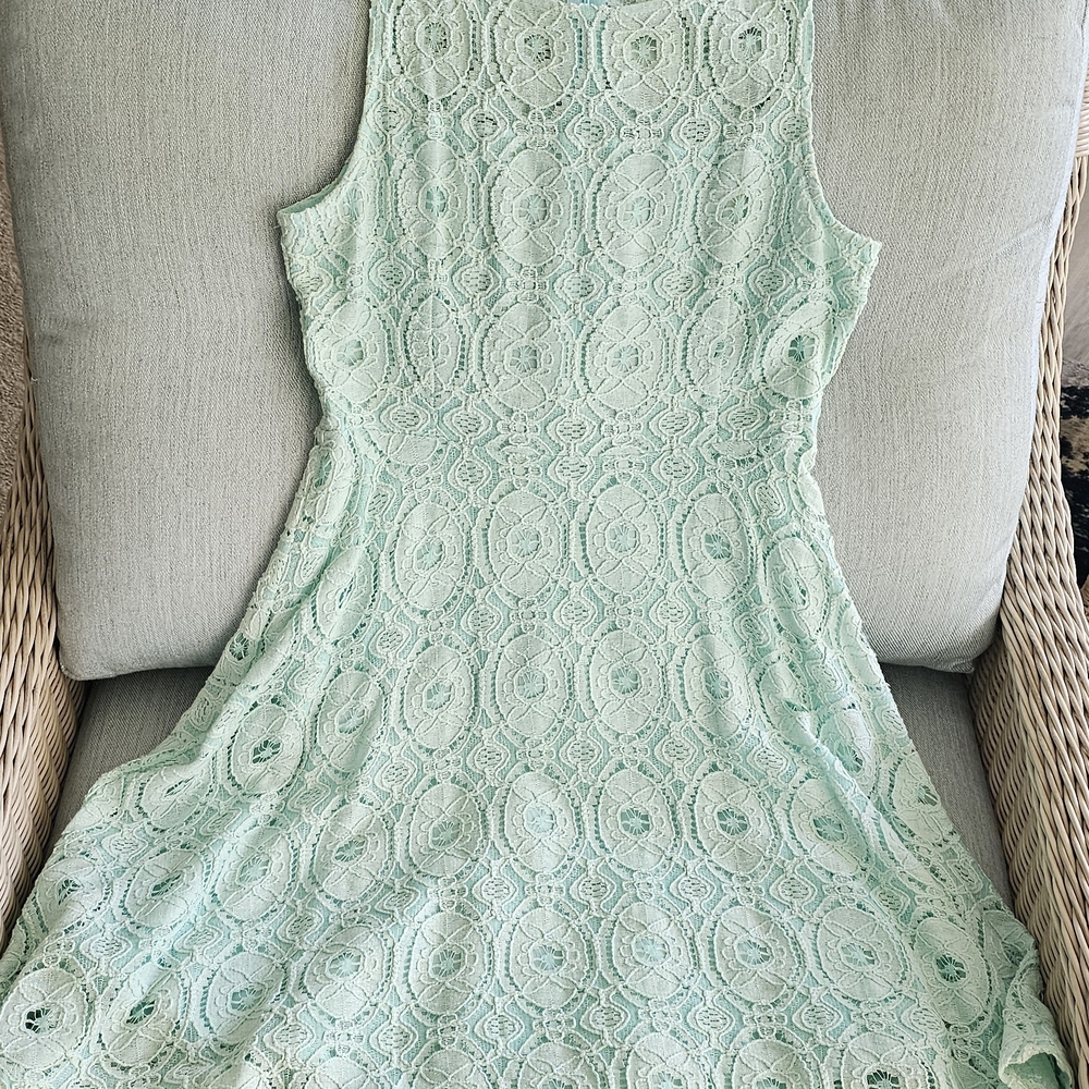 Altar'd State Mint Green Cotton Lace Dress